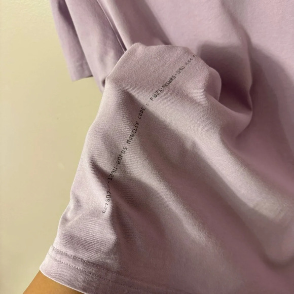 Moncler Genius 7 Moncler FRGMT Hiroshi Fujiwara Purple Logo T-Shirt  Size M - Picture 11 of 13